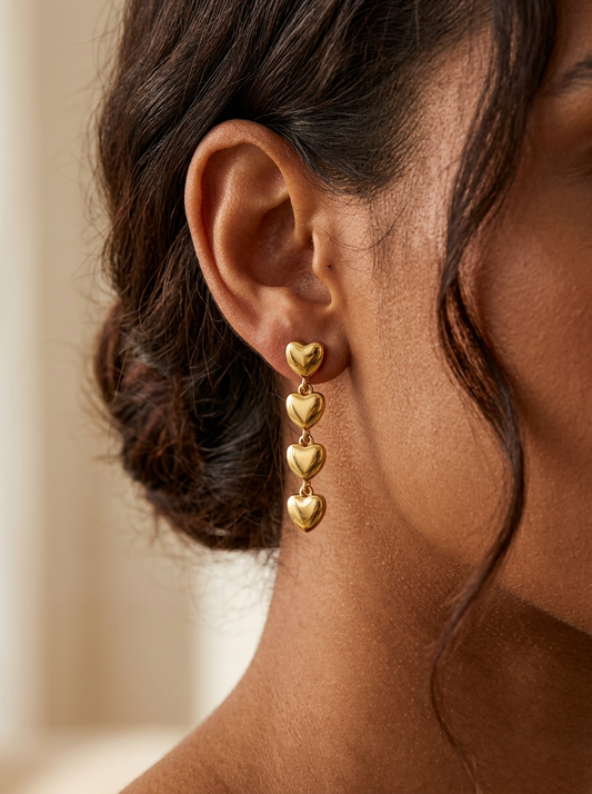 Heart drip oorbellen